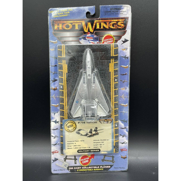 HOT WINGS F-14 TOMCAT 2004 JUST THINK TOYS RUNWAY CAR MILITARY SER 14126 - Picture 1 of 4